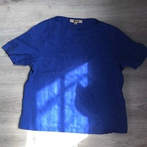 Cobalt Blue Flax Linen Blouse